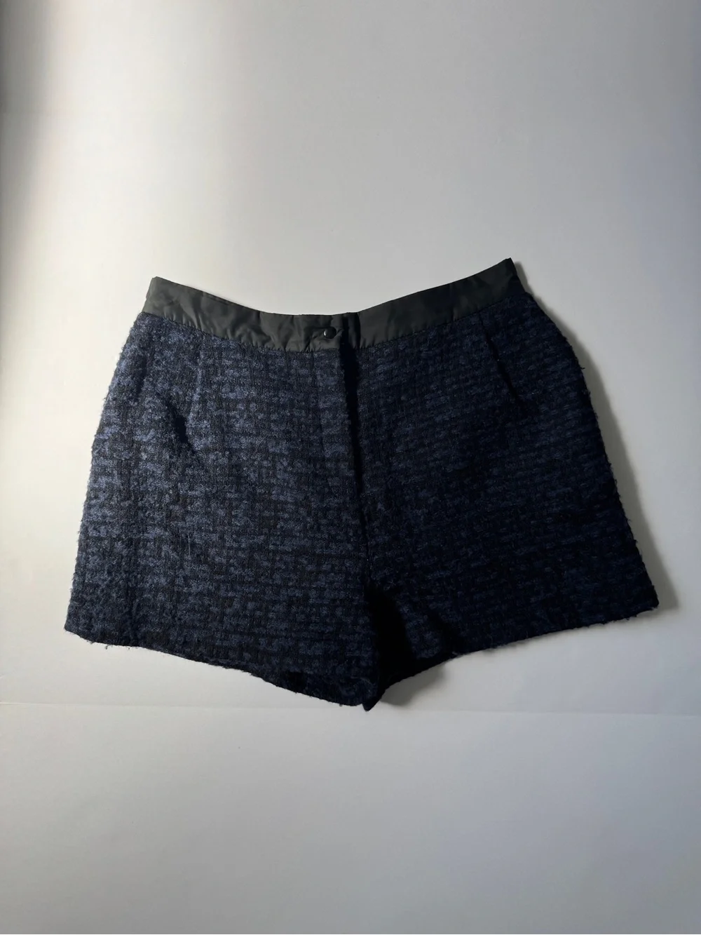 Sandro Paris High-Waisted Navy Tweed Shorts – Size 40 (US 8) - Picture 2 of 9